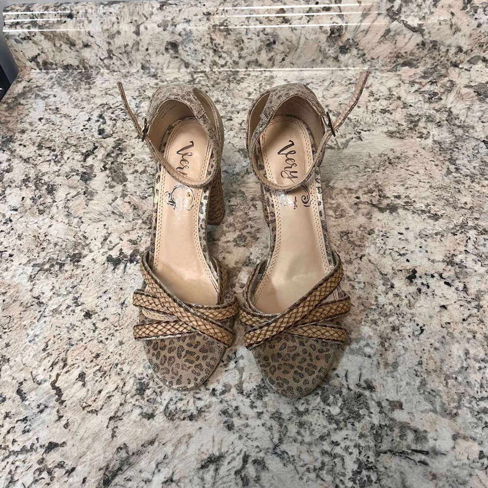 Very G Leopard Print Braided Heels